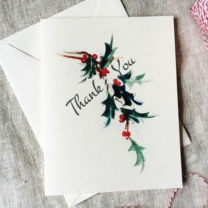 Christmas Thank You Cards Set | Holiday Thank You Cards Handmade | Vintage Holiday Cards | Set of Thank You Cards | Winter Wedding Thank You