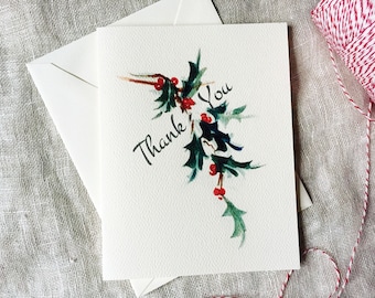 Christmas Thank You Cards Set | Holiday Thank You Cards Handmade | Vintage Holiday Cards | Set of Thank You Cards | Winter Wedding Thank You