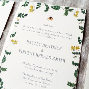 Bee Wedding Invitation Suite Honey Bee Wedding Invitation Printed Garden Wedding Invitations Handmade Woodland Wedding Decorations image 3