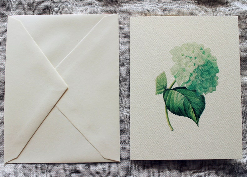 Blue Hydrangea Folded Note Cards With Envelopes | Set of 10 | Spring ...