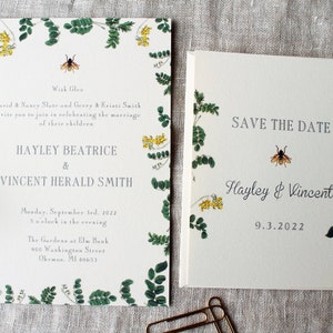 Bee Wedding Save The Date Cards Honey Bee Wedding Save The Date Handmade Garden Wedding Save the Date Printable Woodland Save the Date image 3