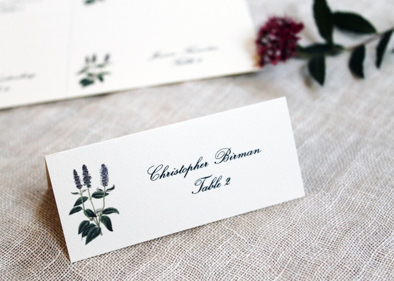 Lavender Place Cards Herbal Wedding Place Cards Template Printable Wedding Place Cards Herbal Place Cards Editable Escort Cards DIY