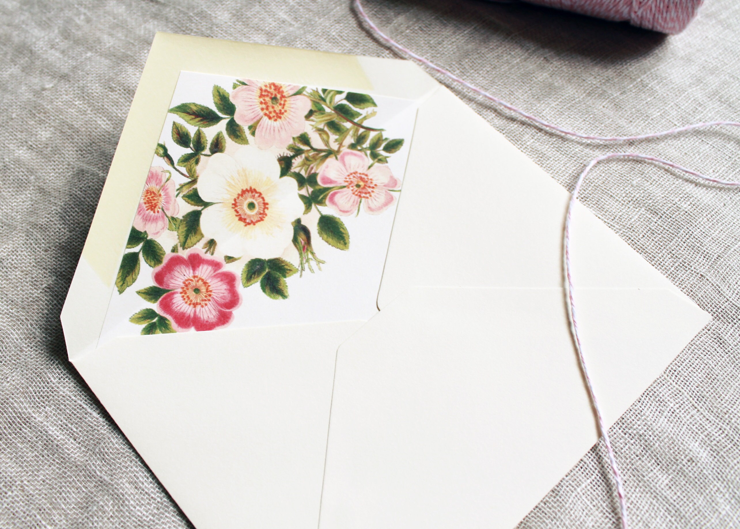 Pink Flower Note Cards With Envelopes | Set of 24 Floral Personalized ...