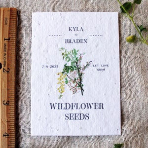 Wildflower Seed Favors Sustainable Favors Seed Packets Custom Seed Paper Favors Sustainable Wedding Favors Seeded Paper Favor image 1