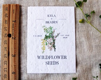 Wildflower Seed Favors | Sustainable Favors | Seed Packets | Custom Seed Paper Favors | Sustainable Wedding Favors | Seeded Paper Favor