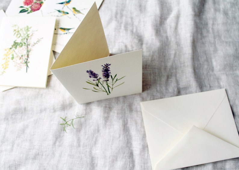 Floral Variety Pack 10 Folded Note Cards with Envelopes Floral Blank Note Card Set Flower Greeting Cards Handmade Spring Greeting Card image 2