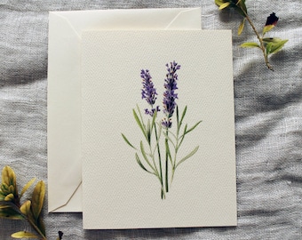 10 Lavender Flower Folded Note Cards with Envelopes | Floral Blank Cards Set of 10 | Flower Greeting Cards Handmade | Customize