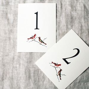 Cardinal Wedding Table Numbers | Cardinal Bird Table Numbers | Table Numbers DIY | Table Numbers Printable | Table Numbers Template