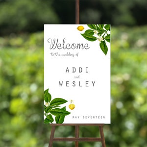 Lemon Wedding Event Welcome Sign - Printable Template