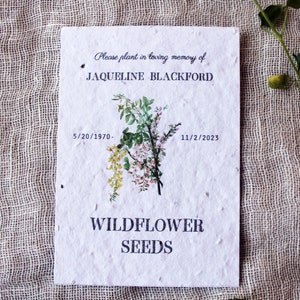 Wildflower Seed Favors Sustainable Favors Seed Packets Custom Seed Paper Favors Sustainable Wedding Favors Seeded Paper Favor image 5