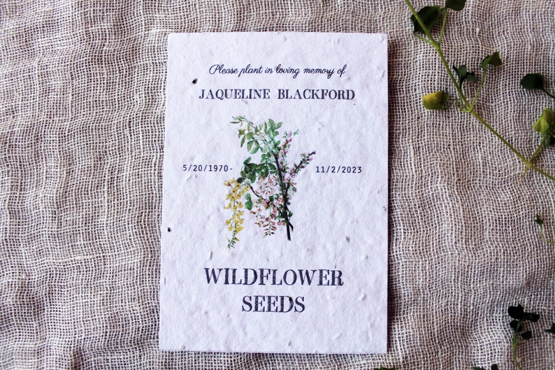 Wildflower Seed Favors Sustainable Favors Seed Packets Custom Seed Paper Favors Sustainable Wedding Favors Seeded Paper Favor image 5