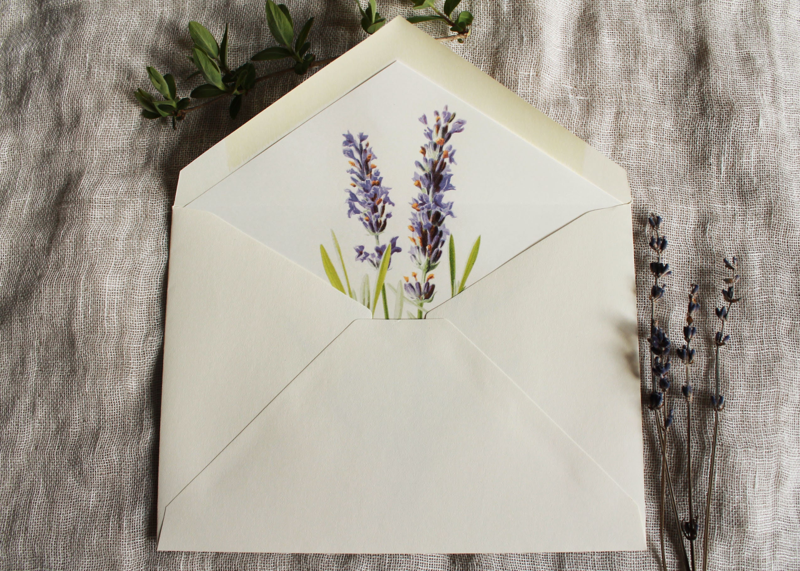 Lavender Note Cards With Envelopes | Set of 24 Personalized Notecards ...