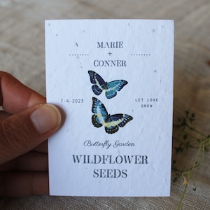 Butterfly Wildflower Seed Favors Sustainable Favors Seed Packets Custom Seed Paper Favors Sustainable Wedding Favors Zero Waste image 3