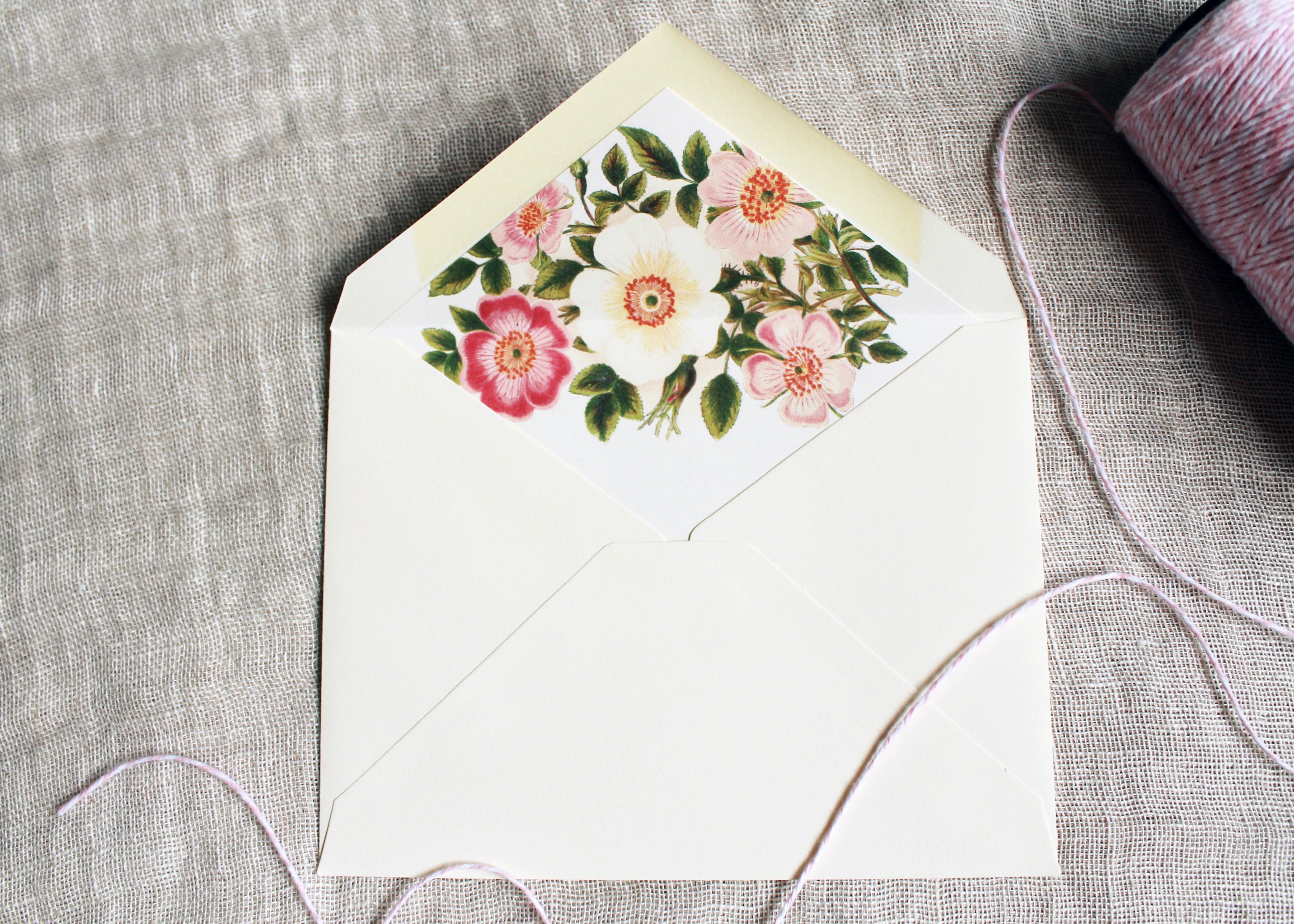 Pink Flower Greeting Cards With Envelopes | Floral Blank Greeting Cards ...