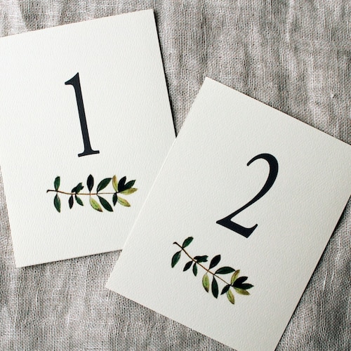 Olive Branch Wedding Table Numbers Greenery Table Numbers - Etsy