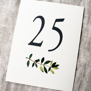 Olive Branch Wedding Table Numbers | Greenery Table Numbers Printable ...
