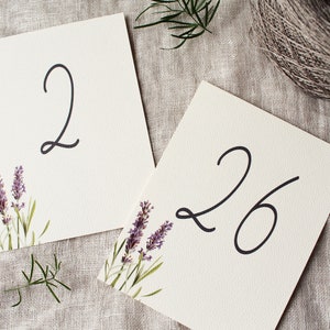 Lavender Table Numbers | Floral Table Numbers | Table Numbers Printable | Table Numbers Instant Download | Wedding Table Numbers | Digital