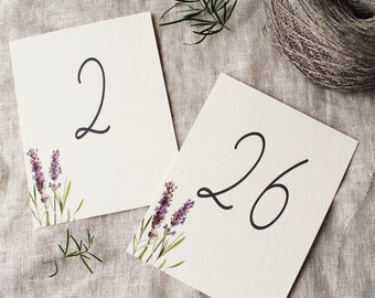 Lavender Table Numbers | Floral Table Numbers | Table Numbers Printable | Table Numbers Instant Download | Wedding Table Numbers | Digital