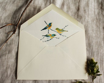 Bird Envelope Liners | Custom Envelope Liners a7 | Woodland Lined Envelopes a2 | Printable Envelope Liner | Rustic Wedding Stationery