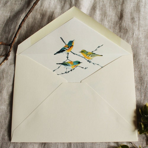 Bird Envelope Liners Custom Envelope Liners A7 Woodland Etsy