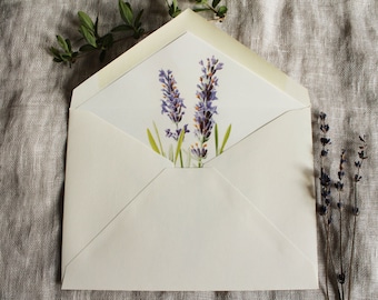 Lavender Envelope Liners | Floral Lined Envelopes a7 | Botanical Envelope Liners a2 | Printable Envelope Liner | Envelope Liners Download