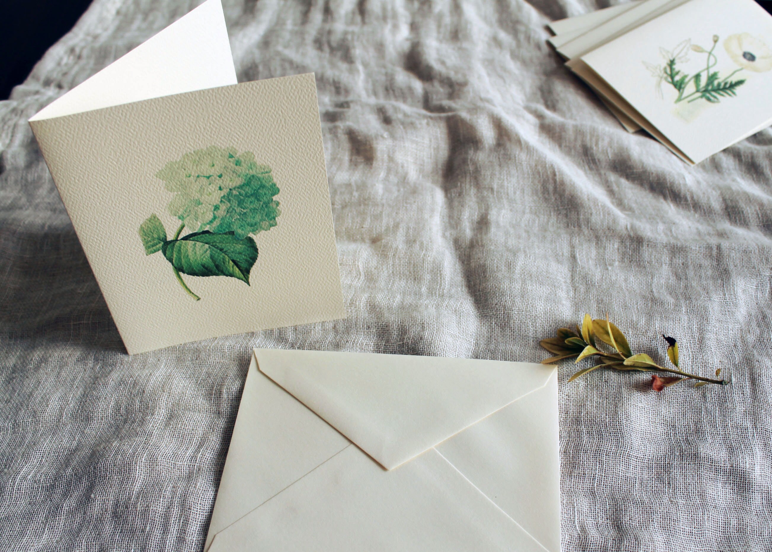 Blue Hydrangea Folded Note Cards With Envelopes | Set of 10 | Spring ...