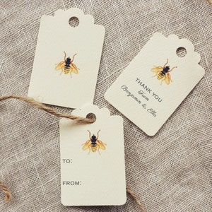 Bee Favor Tags-papier voor bruiloften, douches en feesten