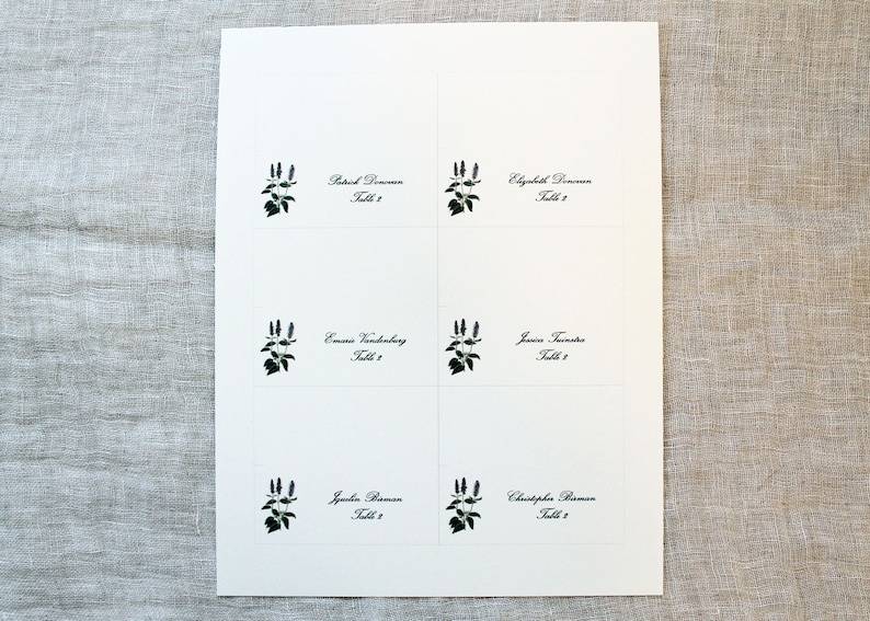 Lavender Place Cards Herbal Wedding Place Cards Template Printable Wedding Place Cards Herbal Place Cards Editable Escort Cards DIY