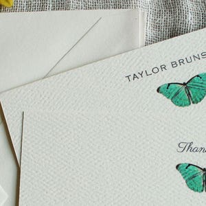 Blue Butterfly Note Cards With Envelopes | Set of 24 Personalized ...