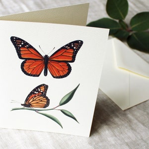 10 Butterfly Folded Note Cards With Envelopes | Monarch Greeting Card ...