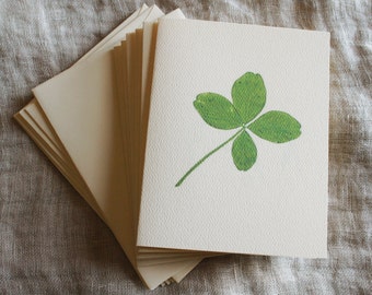 Good Luck Cards Set of 10 | Four Leaf Clover Cards with Envelopes | St Patrick's Day Greeting Cards Set | St Patrick's Day Gift | Irish Card