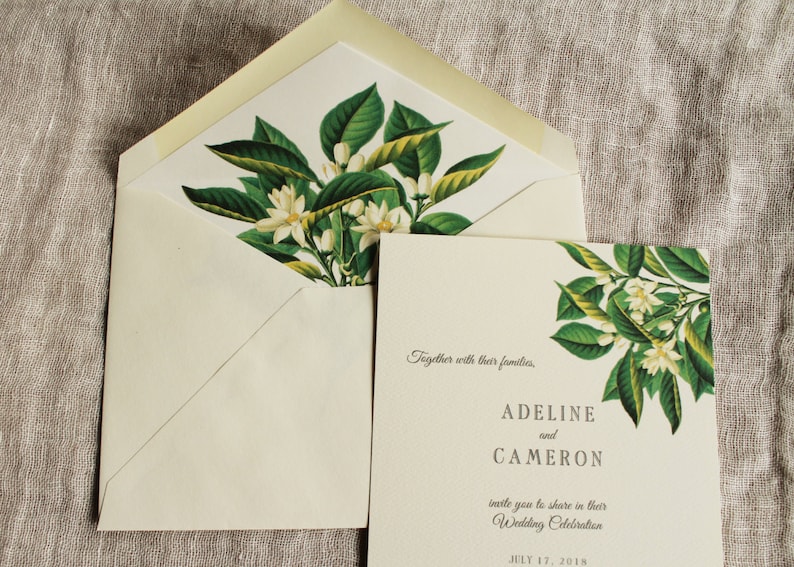 Orange Blossom Envelope Liners Floral Lined Envelopes a7