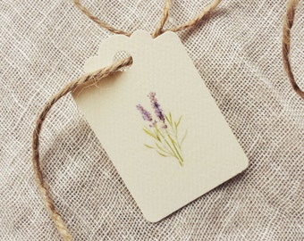 Lavender Favor Tags | Purple Floral Wedding Gift Tags Personalized | Flower Bridal Shower Hang Tags Custom | Purple Baby Shower Scallop Tags