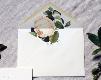Pink Rose Lined Envelope Liner | Printable Envelope Liner A7 | Envelope Liner Template | DIY Lined Envelopes | Minimal Rose Envelope Liner