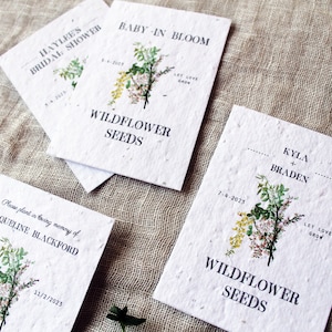 Wildflower Seed Favors Sustainable Favors Seed Packets Custom Seed Paper Favors Sustainable Wedding Favors Seeded Paper Favor image 2