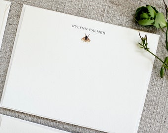 Bee Notecards with Envelopes | Set of 24 Bee Note Cards Handmade | Rustic Greeting Cards | Woodland Gift for Her | Garden Gift for Grandma
