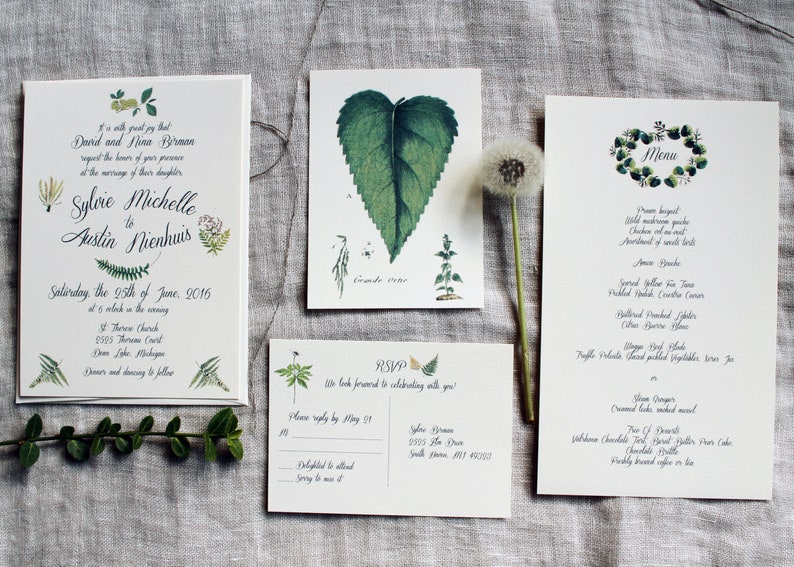 Botanical Wedding Invitation Templates