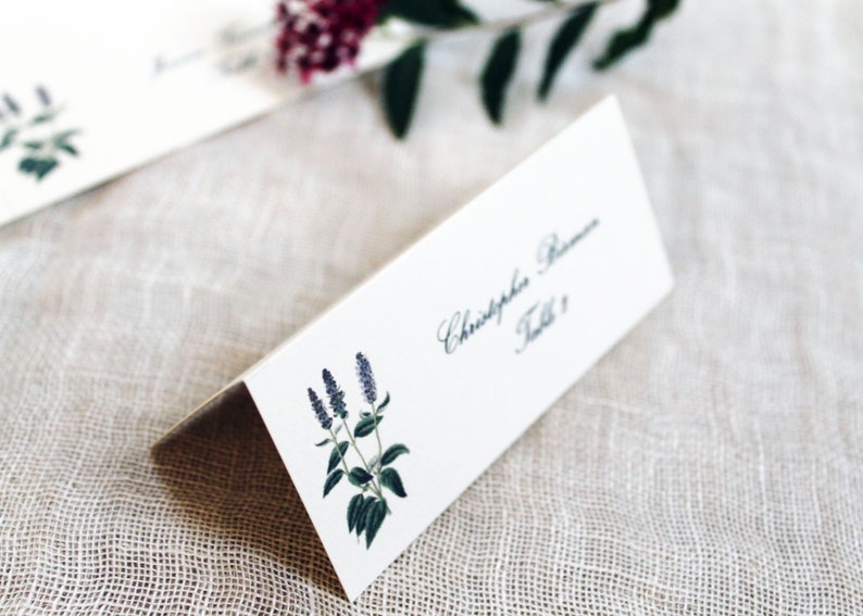 Lavender Place Cards Herbal Wedding Place Cards Template Printable Wedding Place Cards Herbal Place Cards Editable Escort Cards DIY