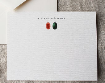 Watermelon Personalized Note Cards Set of 24 With Envelopes | Custom Notecards | Personalized Stationery Gift Set | Gardener Cards