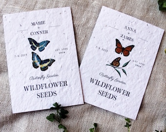 Butterfly Wildflower Seed Favors | Sustainable Favors | Seed Packets | Custom Seed Paper Favors | Sustainable Wedding Favors | Zero Waste