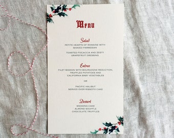 Christmas Menu Template | DIY Christmas Wedding Menu | Holiday Wedding Menu Printable | Editable Christmas Menu | Digital File Holiday Menu