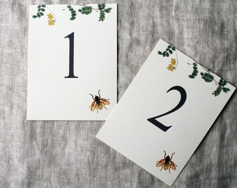 Bee Wedding Table Numbers | Bee Table Numbers Printable | Bee Table Numbers DIY