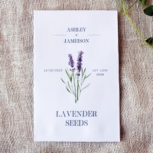 Lavender Seed Packet Envelopes | SEEDS NOT INCLUDED | Wedding Favors | Bridal Shower Seed Packet Favor | Baby Shower Favors | Memorial Favor