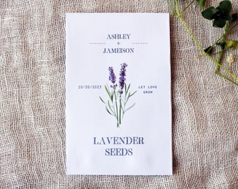 Lavender Seed Packet Envelopes | SEEDS NOT INCLUDED | Wedding Favors | Bridal Shower Seed Packet Favor | Baby Shower Favors | Memorial Favor