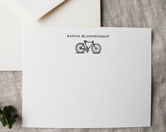 Bicycle Personalized Notecards With Envelopes | Set of 24 Bike Notecards | Bicycle Note Cards Minimalist | Bicyclist Gift Minimal