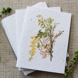 10 cartes pour notes pliées Fleurs sauvages avec enveloppes | Jeu de cartes de correspondance vierges botaniques | vintage cartes de vœux | Cartes de correspondance florales | Cadeau pour elle