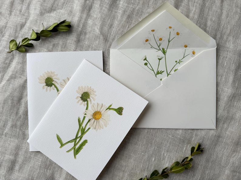 Daisy Greeting Cards With Envelopes Set of 10 - Etsy