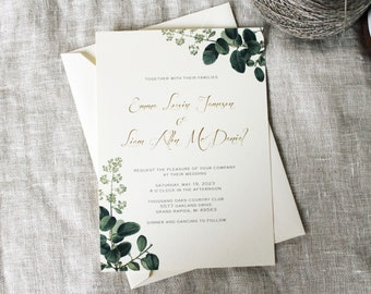 Eucalyptus Wedding Invitations | Eucalyptus Invitation | Eucalyptus Wedding Printable | Greenery Wedding Invitations