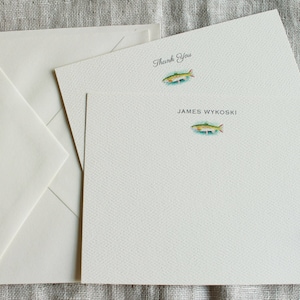 Tarjetas de notas de trucha con sobres / Juego de 24 tarjetas de notas de pescado personalizadas / Regalo de pescador para él / Regalo rústico / Regalo del Día del Padre