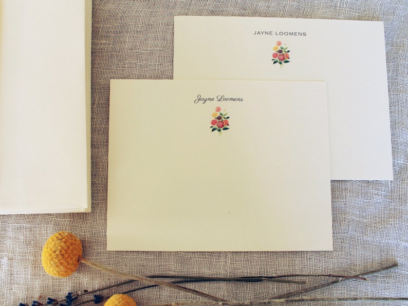 Dahlia Personalized Note Cards With Envelopes Set of 24 Etsy